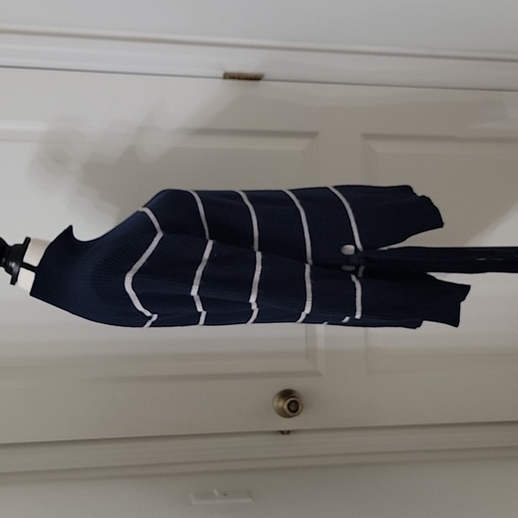 Rebecca Taylor Size Unknown Blue White Striped Turtleneck Sweater w/ Side Ties - Picture 7 of 14